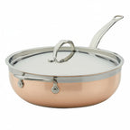 Thumbnail image #1 for Hestan Copperbond 31601 5 Qt Covered Essential Pan with Helper Handle, Induction-Ready Copper & Stainless Steel