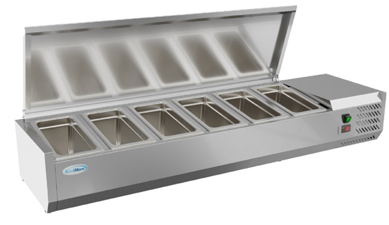 Product image #7 for KoolMore 59-Inch Refrigerated Countertop Prep Unit with 6 x 1/3 Pan Capacity