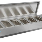 Thumbnail image #7 for Koolmore SCDC-6P-SSL 59-Inch Stainless Steel Refrigerated Countertop Prep Unit, 6 x 1/3 Pan Capacity, Digital Controls, Self-Contained