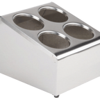 Thumbnail image #1 for Steril-Sil Company TC-4 Countertop Silverware Dispenser, 4-Compartment, Stainless Steel, 10 x 11-1/2 x 8-1/2 in.