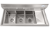 Thumbnail image #5 for KoolMore 51-Inch 3-Compartment Stainless Steel Sink with Right Drainboard and Backsplash