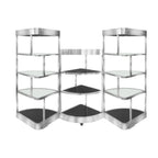 Thumbnail image #2 for Eastern Tabletop Grab n' Go ST1860G Mobile 4-Tier Buffet Display System, Stainless Steel, Removable Glass Shelves, 33-1/2"W x 22"D x 74-3/4"H