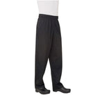 Thumbnail image #1 for Chef Works Essential NBBP-000-S Unisex Baggy Chef Pants, Black Poly/Cotton, Small