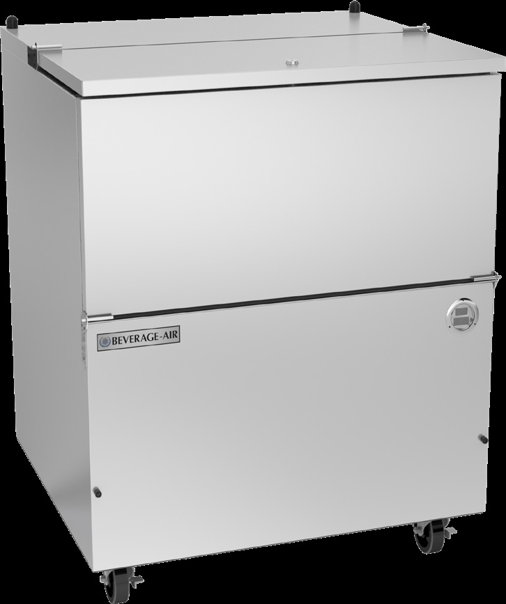 Product image #4 for 34-Inch Single-Access Cold Wall School Milk Cooler with Stainless Steel Interior and Exterior