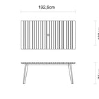 Thumbnail image #2 for Tramontina USA, Inc. 13906-101 Outdoor Rectangular Dining Table, Tiger Wood Top, Seats 6, 75.8 x 39.4 x 29.5 in