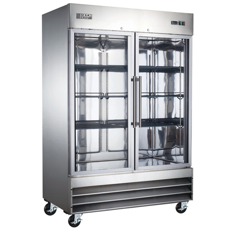 Product image #2 for Black Diamond 2-Section Glass Door Reach-In Freezer, 48 Cu. Ft.