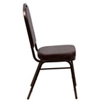 Thumbnail image #2 for Flash Furniture Hercules FD-C01-COPPER-BRN-VY-GG Stacking Banquet Chair, Brown Vinyl Upholstered Seat and Back, Copper Vein Frame