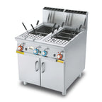 Thumbnail image #1 for Arcobaleno Pasta Equipment AGDH35 Gas Pasta Cooker, Floor Model, Double Tank, (2) 11-Gallon Capacity