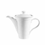 Thumbnail image #1 for CAC China Harmony HMY-TPW13 Porcelain Teapot, 13 oz., Tall Round, Embossed, with Lid Case of 2 Dozen