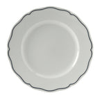 Thumbnail image #1 for Tuxton China Charleston SBA-104 Porcelain Plate, 10-3/4 in., Round, Scalloped Edge, White with Blue Band 1 Dozen