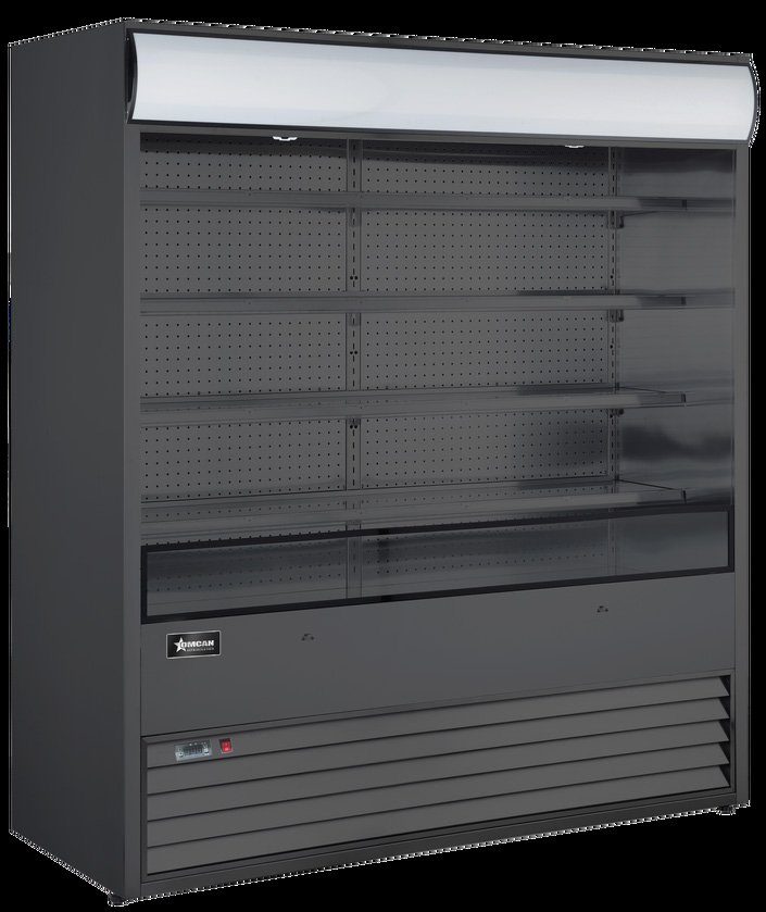 Product image #2 for Omcan Grab-and-Go Vertical Open-Air Refrigerated Showcase, 72-Inch Wide, 37 Cu. Ft., Black, 220V