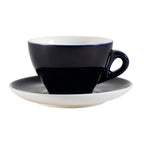 Thumbnail image #1 for CAC China E-11-CBU 11 oz Porcelain Coffee Cup and Saucer Set, Round, Cobalt Blue/Super White Case of 24