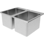 Thumbnail image #1 for GSW USA SH10142DDI Two-Compartment Drop-In Stainless Steel Sink, No Deck, 10" W x 14" D x 10" Deep Bowls, 4" Faucet Holes
