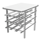 Thumbnail image #1 for Winholt Equipment CR-54PT-ST Mobile Half-Height Can Rack, Aluminum Frame, Poly Top, 54 #10/72 #5 Can Capacity