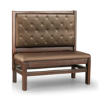 Thumbnail image #1 for JustChair Manufacturing JBS-WT-SBT-48-GR3 Single Restaurant Booth, 48"H Wood Frame, Button-Tufted Upholstered Back, Padded Seat