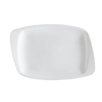 Thumbnail image #1 for CAC China White Pearl WH-14 Porcelain Rectangular Platter, 13-1/2"L x 9-1/4"W x 1"H, Bone White 1 Dozen