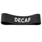 Thumbnail image #1 for TableCraft 13696 Airpot Band, Silicone, Black with White “DECAF” Lettering, 5"W x 5"D x 2"H Case of 600