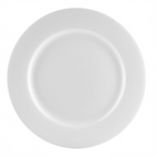 Thumbnail image #1 for CAC China Universal UVS-9 Round Porcelain Plate, 9-3/4" Diameter, 1" High, Super White Case of 2 Dozen