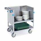 Thumbnail image #1 for Lakeside Manufacturing Store 'N' Carry 405 Stainless Steel Dish Truck, Double Shelf, Holds Plates Up to 16-1/4"