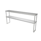 Thumbnail image #1 for ATSMFG MET MET-DOS-1474 ATS MFG Adjustable Table-Mount Double Overshelf, 74"W x 14"D x 32"H, 18-Gauge Stainless Steel
