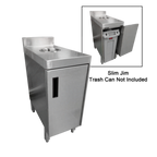 Thumbnail image #1 for NBR Equipment TRC-1224 Underbar Trash Receptacle Cabinet, 12 x 24 x 32-1/2 in, 18-Gauge T304 Stainless Steel, Open Bottom, Hinged Door