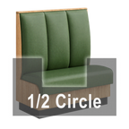 Thumbnail image #1 for ATSMFG ATS AT&S-AHC-KR48-3CH GR5/COM Single Half-Circle Booth, 3-Channel Upholstered Back, 48"W x 90"D x 48"H