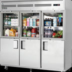 Thumbnail image #5 for Everest Refrigeration EGSH6 Three-Section Reach-In Refrigerator, 71 Cu. Ft., Combination Glass and Solid Half Doors, Top-Mounted Refrigeration