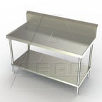 Thumbnail image #1 for AERO Aerospec 1TSB-30120 Stainless Steel Work Table, 120W x 30D x 45H, 14-Gauge 304 Top, 10-In Backsplash, Undershelf