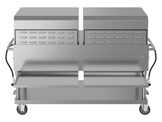 Product image #5 for KoolMore 60-Inch Mobile Commercial Outdoor Charbroiler Grill, 8-Burner, Propane, with Dual 30-Inch Roll Dome Covers