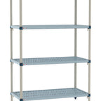 Thumbnail image #1 for Metro MetroMax Q MQ-1830G-74-S4 Stationary Starter Polymer Shelving Unit, Louvered, 4-Tier, 18"D x 30"W x 74"H