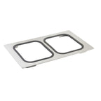 Thumbnail image #1 for TableCraft Products Tri-Ply CW1104CSS Stainless Steel Serveware Template, 21-5/8" x 13-1/2", Fits Two Cut-Outs