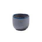 Thumbnail image #1 for Korin Inc Oribe SAC-105 Sake Cup, 1 oz., Round Unglazed Clay, Blue Rim