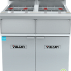 Thumbnail image #1 for Vulcan QuickFry™ 2VHG50AF Gas Fryer, 2-Vat, 50 lb Capacity per Vat, Built-In Filtration, Stainless Steel