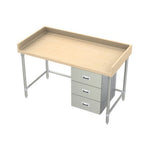 Thumbnail image #1 for AERO Manufacturing MTSBXT-3648 Baker's Work Table, 48" W x 36" D, 1-3/4" Laminated Maple Top, Stainless Steel Base, 3-Tier Drawer
