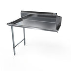 Thumbnail image #1 for NBR Equipment CDT-72L Commercial Dish Table, Right-to-Left, 72"W, 18-Gauge 300-Series Stainless Steel, 10"H Splash, Galvanized Legs
