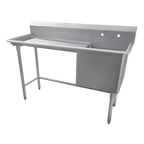 Thumbnail image #1 for IMC/Teddy SCS-16-1620-18L 1-Compartment Stainless Steel Scullery Sink, 37"W x 24"D x 44"H, 16" x 20" x 14" Bowl, Left Drainboard