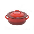 Thumbnail image #1 for Steelite DW Haber, Homestyle DW02CWG8RD2 Round Chafer, 2 qt, Stainless Steel, Red, Induction Ready