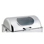 Thumbnail image #2 for Browne USA Foodservice Harmony 575166 9 Qt Rectangular Stainless Steel Chafer with Roll-Top Cover