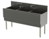 Thumbnail image #5 for Top Shelf TS Series Extra Capacity 3-Compartment Stainless Steel Underbar Sink Unit, 54-Inch Wide