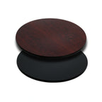 Thumbnail image #1 for Flash Furniture XU-RD-24-MBT-GG Round Reversible Table Top, 24" Diameter, 1-1/8" Thick, Black/Mahogany Laminate, Black T-Mold Edge
