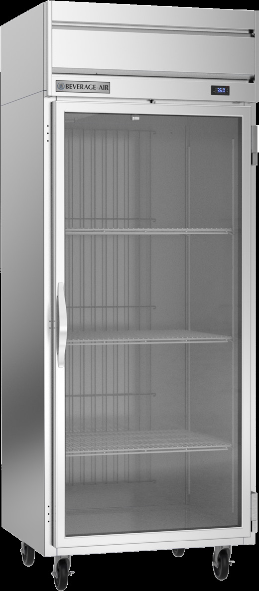 Product image #5 for Beverage-Air Horizon Series 1-Section Top-Mount Reach-In Refrigerator with Wide Right-Hand Hinged Glass Door