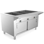 Thumbnail image #1 for USR Brands Prepline ESTC48-3S 48-Inch Electric Steam Table, 3 Sealed Wells, Enclosed Base with Sliding Doors