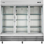 Thumbnail image #6 for Koolmore RIR-3D-GD Three-Section Glass Door Reach-In Refrigerator, 72 Cu. Ft., Bottom-Mount Self-Contained, Stainless Steel