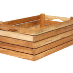 Thumbnail image #1 for Mikasa Hospitality (Lifetime Brands, Inc.) Select Concept BQ237L Large Oak Cutlery Box, 11.61"W x 19.68"D x 7.36"H