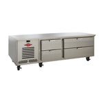 Thumbnail image #1 for Utility Refrigerator LHR-66T-4D-EM Low-Height Refrigerated Base, 84"W, 4 Drawers, Stainless Steel, Self-Contained, 1/4 HP