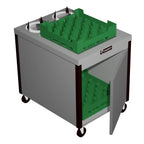 Thumbnail image #1 for Caddy CM-2620-D-10 Mobile Enclosed Cup & Saucer Rack Dispenser, 20" x 20" Rack, 1 Cup/2 Saucer Dispensers
