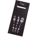 Thumbnail image #1 for Dinex DXCTCADS1003 Paper Cutlery Sleeve with 2-Ply 13" x 13" Napkin, Black