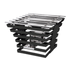 Thumbnail image #1 for Eastern Tabletop Escalate 1710MB 6-Layer Stainless Steel Buffet Riser, Black, 10"W x 10"D x 6-1/2"H, Removable Grate and Sterno Holder