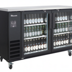 Thumbnail image #1 for Blue Air FSE LLC BLNBB-60BG-HC Two-Door Glass Back Bar Cooler, 61-Inch Wide, Narrow Depth, Stainless Steel Top