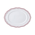 Thumbnail image #1 for Steelite International Folio, Porcelain 62586FP818 Porcelain Oval Platter, 9 x 6.75 x 0.875 in, Triple Line Maroon Case of 2 Dozen
